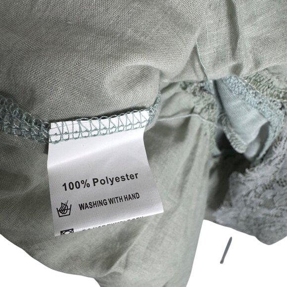 Allison NY NWT Sea Green Lace Floral Long Sleeve Dress Size‎ S Cowgirl Romantic - Picture 9 of 10